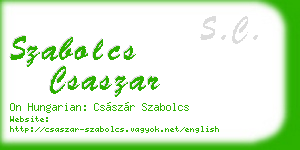 szabolcs csaszar business card