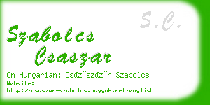 szabolcs csaszar business card